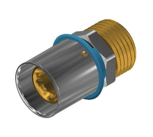 Press fitting for pex and multilayer pipe with sockets, male connection